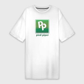 Платье-футболка хлопок с принтом Pied Piper в Белгороде,  |  | company | geek | logo | nerd | pied | piper | series | silicon valley | uniform | ботаники | вымышленная компания | гики | компания | логотип | пегий дудочник | программисты | сериал | силиконовая долина | форма