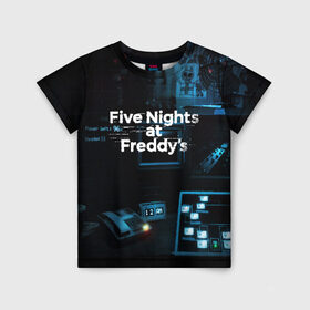 Детская футболка 3D с принтом FIVE NIGHTS AT FREDDYS в Белгороде, 100% гипоаллергенный полиэфир | прямой крой, круглый вырез горловины, длина до линии бедер, чуть спущенное плечо, ткань немного тянется | 5 ночей с фредди | animation | bonnie | chica | five nights at freddys | fnaf | foxy | freddy | funny | horror | scary | бонни | майк | пять | ужас | фнаф | фокси | фредди | чика | шмидт