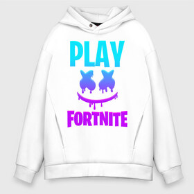 Мужское худи Oversize хлопок с принтом FORTNITE x MARSHMELLO в Белгороде, френч-терри — 70% хлопок, 30% полиэстер. Мягкий теплый начес внутри —100% хлопок | боковые карманы, эластичные манжеты и нижняя кромка, капюшон на магнитной кнопке | fortnite | fortnite x | marshmello | маршмелло | фортнайт