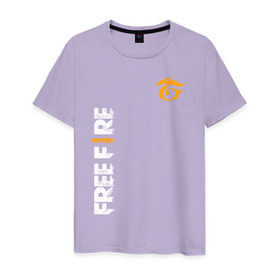 Мужская футболка хлопок с принтом GARENA FREE FIRE в Белгороде, 100% хлопок | прямой крой, круглый вырез горловины, длина до линии бедер, слегка спущенное плечо. | free fire | garena | garena free fire | гарена | гарена фри фаер | фри фаер