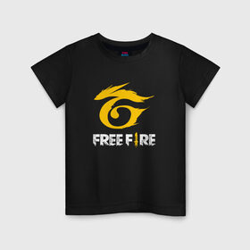Детская футболка хлопок с принтом GARENA FREE FIRE в Белгороде, 100% хлопок | круглый вырез горловины, полуприлегающий силуэт, длина до линии бедер | free fire | garena | garena free fire | гарена | гарена фри фаер | фри фаер