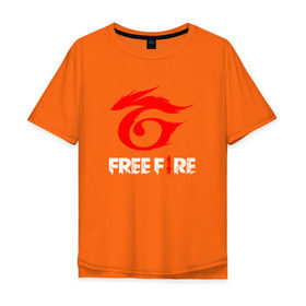 Мужская футболка хлопок Oversize с принтом GARENA FREE FIRE в Белгороде, 100% хлопок | свободный крой, круглый ворот, “спинка” длиннее передней части | free fire | garena | garena free fire | гарена | гарена фри фаер | фри фаер