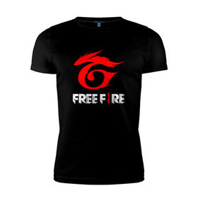Мужская футболка премиум с принтом GARENA FREE FIRE в Белгороде, 92% хлопок, 8% лайкра | приталенный силуэт, круглый вырез ворота, длина до линии бедра, короткий рукав | free fire | garena | garena free fire | гарена | гарена фри фаер | фри фаер