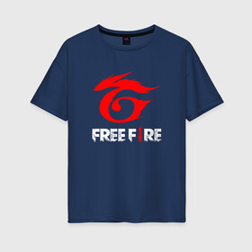 Женская футболка хлопок Oversize с принтом GARENA FREE FIRE в Белгороде, 100% хлопок | свободный крой, круглый ворот, спущенный рукав, длина до линии бедер
 | free fire | garena | garena free fire | гарена | гарена фри фаер | фри фаер