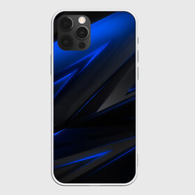 Чехол для iPhone 12 Pro Max с принтом Blue and Black в Белгороде, Силикон |  | 3d | 3д | black | blue | texture | геометрия | красно синее | синий | текстуры | фигуры | черный