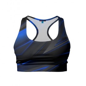 Женский спортивный топ 3D с принтом Blue and Black в Белгороде, 82% полиэстер, 18% спандекс Ткань безопасна для здоровья, позволяет коже дышать, не мнется и не растягивается |  | 3d | 3д | black | blue | texture | геометрия | красно синее | синий | текстуры | фигуры | черный