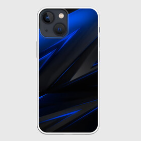 Чехол для iPhone 13 mini с принтом Blue and Black в Белгороде,  |  | 3d | 3д | black | blue | texture | геометрия | красно синее | синий | текстуры | фигуры | черный
