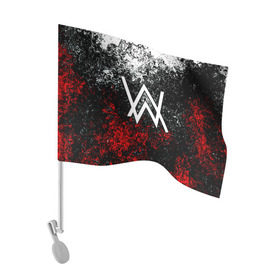 Флаг для автомобиля с принтом ALAN WALKER в Белгороде, 100% полиэстер | Размер: 30*21 см | alan walker | aw | electro | electro music | music | алан уокер | музыка | музыкант | электро | электронная музыка