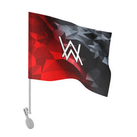 Флаг для автомобиля с принтом ALAN WALKER в Белгороде, 100% полиэстер | Размер: 30*21 см | alan walker | aw | electro | electro music | music | алан уокер | музыка | музыкант | электро | электронная музыка