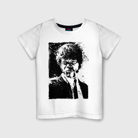 Детская футболка хлопок с принтом Samuel L. Jackson в Белгороде, 100% хлопок | круглый вырез горловины, полуприлегающий силуэт, длина до линии бедер | fiction | pulp | quentin | tarantino | джулс | квентин | криминально | сэмюэл л. джексон | тарантино | чтиво