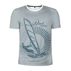 Мужская футболка 3D спортивная с принтом Windsurfer в Белгороде, 100% полиэстер с улучшенными характеристиками | приталенный силуэт, круглая горловина, широкие плечи, сужается к линии бедра | surf | wind | wind surfing | windsurfing | винд серфинг | виндсерфинг | экстрим