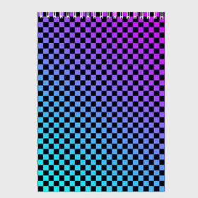Скетчбук с принтом Checkerboard gradient в Белгороде, 100% бумага
 | 48 листов, плотность листов — 100 г/м2, плотность картонной обложки — 250 г/м2. Листы скреплены сверху удобной пружинной спиралью | checkerboard | gradient | бойчик | градиент | клетка. ячейка | орнамент | френдзона | шахматная. доска | шашечки