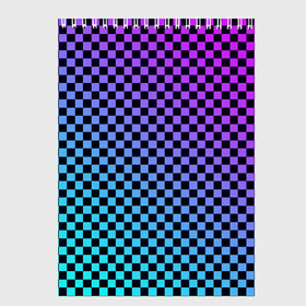 Скетчбук с принтом Checkerboard gradient в Белгороде, 100% бумага
 | 48 листов, плотность листов — 100 г/м2, плотность картонной обложки — 250 г/м2. Листы скреплены сверху удобной пружинной спиралью | Тематика изображения на принте: checkerboard | gradient | бойчик | градиент | клетка. ячейка | орнамент | френдзона | шахматная. доска | шашечки