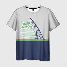 Мужская футболка 3D с принтом Ride the wave в Белгороде, 100% полиэфир | прямой крой, круглый вырез горловины, длина до линии бедер | surf | wind | wind surfing | windsurfing | винд серфинг | виндсерфинг | экстрим