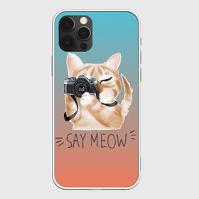 Чехол для iPhone 12 Pro Max с принтом Say Meow в Белгороде, Силикон |  | meow | кот | котенок | котик | котики | котятка | кошка | мяу | скажи мяу | фотоаппарат | фотограф