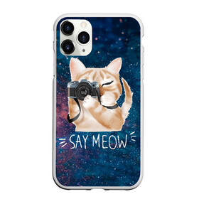 Чехол для iPhone 11 Pro Max матовый с принтом Say Meow в Белгороде, Силикон |  | Тематика изображения на принте: meow | кот | котенок | котик | котики | котятка | кошка | мяу | скажи мяу | фотоаппарат | фотограф