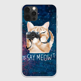 Чехол для iPhone 12 Pro Max с принтом Say Meow в Белгороде, Силикон |  | Тематика изображения на принте: meow | кот | котенок | котик | котики | котятка | кошка | мяу | скажи мяу | фотоаппарат | фотограф