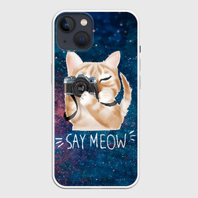 Чехол для iPhone 13 с принтом Say Meow в Белгороде,  |  | meow | кот | котенок | котик | котики | котятка | кошка | мяу | скажи мяу | фотоаппарат | фотограф