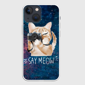 Чехол для iPhone 13 mini с принтом Say Meow в Белгороде,  |  | meow | кот | котенок | котик | котики | котятка | кошка | мяу | скажи мяу | фотоаппарат | фотограф