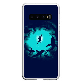 Чехол для Samsung Galaxy S10 с принтом Swimming in the sea в Белгороде, Силикон | Область печати: задняя сторона чехла, без боковых панелей | dive | diving | swim | swimming | synchronized swimming | водный спорт | дайвинг | плавание | пловец | синхронное плавание | спорт