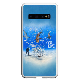 Чехол для Samsung Galaxy S10 с принтом Go Dive в Белгороде, Силикон | Область печати: задняя сторона чехла, без боковых панелей | dive | diving | swim | swimming | synchronized swimming | водный спорт | дайвинг | плавание | пловец | синхронное плавание | спорт