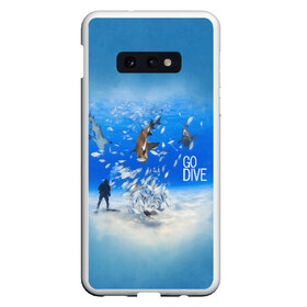 Чехол для Samsung S10E с принтом Go Dive в Белгороде, Силикон | Область печати: задняя сторона чехла, без боковых панелей | Тематика изображения на принте: dive | diving | swim | swimming | synchronized swimming | водный спорт | дайвинг | плавание | пловец | синхронное плавание | спорт