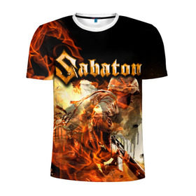 Мужская футболка 3D спортивная с принтом Sabaton в Белгороде, 100% полиэстер с улучшенными характеристиками | приталенный силуэт, круглая горловина, широкие плечи, сужается к линии бедра | heavy | metal | power | sabaton | метал | пауэр | сабатон | хэви