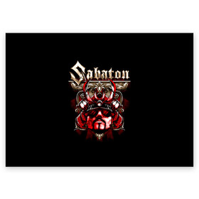 Поздравительная открытка с принтом Sabaton в Белгороде, 100% бумага | плотность бумаги 280 г/м2, матовая, на обратной стороне линовка и место для марки
 | battle metal | primo victoria | sabaton | the art of war | the great war | группа | йоаким броден | латный ботинок | метал | пауэр | рыцарские доспехи | сабатон | собатон | хэви