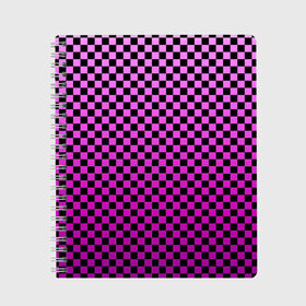 Тетрадь с принтом Checkerboard Color в Белгороде, 100% бумага | 48 листов, плотность листов — 60 г/м2, плотность картонной обложки — 250 г/м2. Листы скреплены сбоку удобной пружинной спиралью. Уголки страниц и обложки скругленные. Цвет линий — светло-серый
 | checkerboard | gradient | бойчик | в клетку | в клеточку | градиент | клетка | музыка | орнамент | френдзона | шахматная доска | шашки