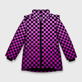 Зимняя куртка для девочек 3D с принтом Checkerboard Color в Белгороде, ткань верха — 100% полиэстер; подклад — 100% полиэстер, утеплитель — 100% полиэстер. | длина ниже бедра, удлиненная спинка, воротник стойка и отстегивающийся капюшон. Есть боковые карманы с листочкой на кнопках, утяжки по низу изделия и внутренний карман на молнии. 

Предусмотрены светоотражающий принт на спинке, радужный светоотражающий элемент на пуллере молнии и на резинке для утяжки. | checkerboard | gradient | бойчик | в клетку | в клеточку | градиент | клетка | музыка | орнамент | френдзона | шахматная доска | шашки