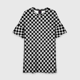 Детское платье 3D с принтом Checkerboard Color  в Белгороде, 100% полиэстер | прямой силуэт, чуть расширенный к низу. Круглая горловина, на рукавах — воланы | checkerboard | gradient | бойчик | в клетку | в клеточку | градиент | клетка | музыка | орнамент | френдзона | шахматная доска | шашки