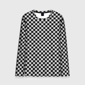 Мужской лонгслив 3D с принтом Checkerboard Color  в Белгороде, 100% полиэстер | длинные рукава, круглый вырез горловины, полуприлегающий силуэт | checkerboard | gradient | бойчик | в клетку | в клеточку | градиент | клетка | музыка | орнамент | френдзона | шахматная доска | шашки