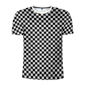 Мужская футболка 3D спортивная с принтом Checkerboard Color  в Белгороде, 100% полиэстер с улучшенными характеристиками | приталенный силуэт, круглая горловина, широкие плечи, сужается к линии бедра | Тематика изображения на принте: checkerboard | gradient | бойчик | в клетку | в клеточку | градиент | клетка | музыка | орнамент | френдзона | шахматная доска | шашки
