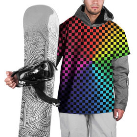 Накидка на куртку 3D с принтом Checkerboard Color  в Белгороде, 100% полиэстер |  | Тематика изображения на принте: checkerboard | gradient | бойчик | в клетку | в клеточку | градиент | клетка | музыка | орнамент | френдзона | шахматная доска | шашки