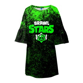 Детское платье 3D с принтом BRAWL STARS LEON в Белгороде, 100% полиэстер | прямой силуэт, чуть расширенный к низу. Круглая горловина, на рукавах — воланы | android | brawl stars | games | mobile game | stars | игры | мобильные игры