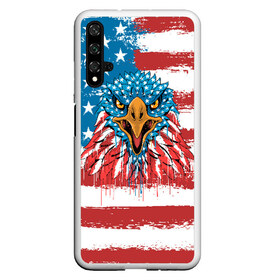 Чехол для Honor 20 с принтом American Eagle в Белгороде, Силикон | Область печати: задняя сторона чехла, без боковых панелей | Тематика изображения на принте: america | amerika | bird | eagle | flag | usa | америка | американский | орел | птица | соединенные | сша | флаг | штаты