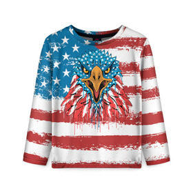 Детский лонгслив 3D с принтом American Eagle в Белгороде, 100% полиэстер | длинные рукава, круглый вырез горловины, полуприлегающий силуэт
 | america | amerika | bird | eagle | flag | usa | америка | американский | орел | птица | соединенные | сша | флаг | штаты
