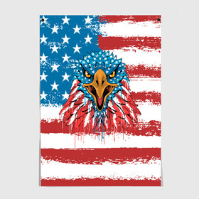 Постер с принтом American Eagle в Белгороде, 100% бумага
 | бумага, плотность 150 мг. Матовая, но за счет высокого коэффициента гладкости имеет небольшой блеск и дает на свету блики, но в отличии от глянцевой бумаги не покрыта лаком | america | amerika | bird | eagle | flag | usa | америка | американский | орел | птица | соединенные | сша | флаг | штаты
