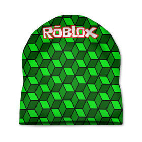 Шапка 3D с принтом ROBLOX в Белгороде, 100% полиэстер | универсальный размер, печать по всей поверхности изделия | game | gamer | logo | minecraft | roblox | simulator | игра | конструктор | лого | симулятор | строительство | фигура