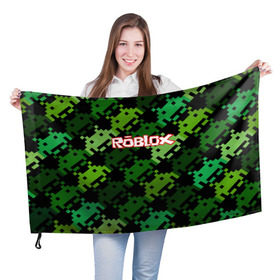 Флаг 3D с принтом ROBLOX в Белгороде, 100% полиэстер | плотность ткани — 95 г/м2, размер — 67 х 109 см. Принт наносится с одной стороны | game | gamer | logo | minecraft | roblox | simulator | игра | конструктор | лого | симулятор | строительство | фигура