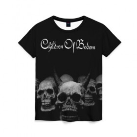 Женская футболка 3D с принтом Children of Bodom в Белгороде, 100% полиэфир ( синтетическое хлопкоподобное полотно) | прямой крой, круглый вырез горловины, длина до линии бедер | bodom | children | death | melodic | metal | алекси лайхо | дети бодома | мелодик дэт метал | метал