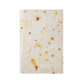 Обложка для паспорта матовая кожа с принтом ЛАВАШ в Белгороде, натуральная матовая кожа | размер 19,3 х 13,7 см; прозрачные пластиковые крепления | Тематика изображения на принте: лаваш | хлеб | шаурма