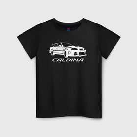 Детская футболка хлопок с принтом Toyota Caldina в Белгороде, 100% хлопок | круглый вырез горловины, полуприлегающий силуэт, длина до линии бедер | caldina | toyota | toyota caldina