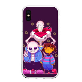 Чехол для iPhone XS Max матовый с принтом Персонажи Undertale в Белгороде, Силикон | Область печати: задняя сторона чехла, без боковых панелей | battle | chara | comics | frisk | sans | simulator | undertale | undertale 2 | андертейл | игра | комикс | папирус | санс | симулятор | скелет | сэнс | ундертэйл | фриск | чары