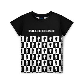 Детская футболка 3D с принтом BILLIE EILISH в Белгороде, 100% гипоаллергенный полиэфир | прямой крой, круглый вырез горловины, длина до линии бедер, чуть спущенное плечо, ткань немного тянется | Тематика изображения на принте: be | billie | billie eilish | билли | билли айлиш