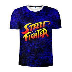 Мужская футболка 3D спортивная с принтом Street fighter в Белгороде, 100% полиэстер с улучшенными характеристиками | приталенный силуэт, круглая горловина, широкие плечи, сужается к линии бедра | capcom | fighter | fighting | street | боец | суторито фаита | уличный | файтинг