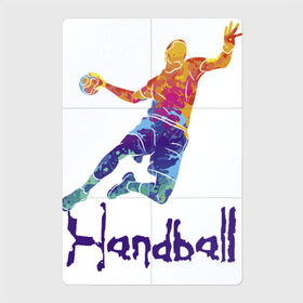 Магнитный плакат 2Х3 с принтом Handball в Белгороде, Полимерный материал с магнитным слоем | 6 деталей размером 9*9 см | Тематика изображения на принте: attack | ball | game | handball | jump | player | sport | sportsman | атака | игра | мяч | прыжок | спорт | спортмен