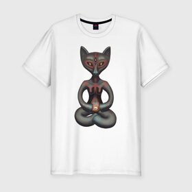 Мужская футболка премиум с принтом Медитация в Белгороде, 92% хлопок, 8% лайкра | приталенный силуэт, круглый вырез ворота, длина до линии бедра, короткий рукав | 