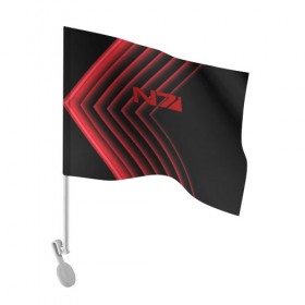 Флаг для автомобиля с принтом N7 в Белгороде, 100% полиэстер | Размер: 30*21 см | bioware | fantastic | game | john shepard | n7 | normandy | reapers | sci fi | turian | джон шепард | жнецы | турианец