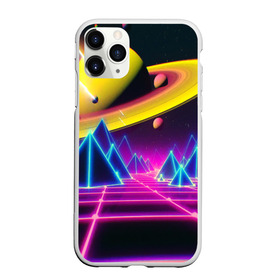 Чехол для iPhone 11 Pro матовый с принтом САТУРН в Белгороде, Силикон |  | bright | colorful | cool | disco | music | music lover | retro | speaker | tape recorder | technique | vintage | винтаж | динамик | диско | магнитофон | меломан | музыка | неон | разноцветный | ретро | техника